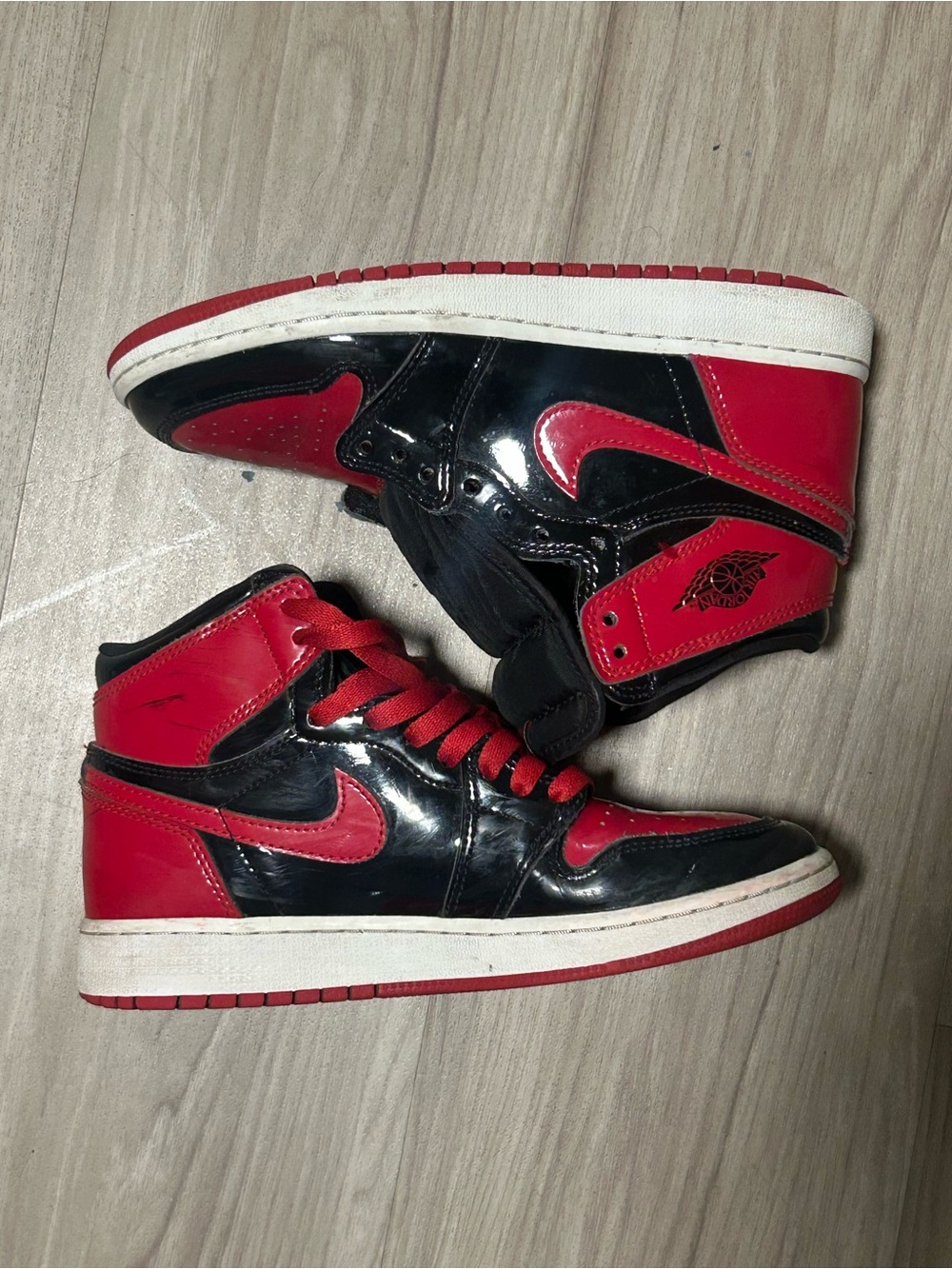 Nike Air Jordan 1 Retro High OG GS "Patent Bred" (Size 5Y) - Good Condition